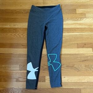 Under Armour Kids Leggings with White and Teal Accents